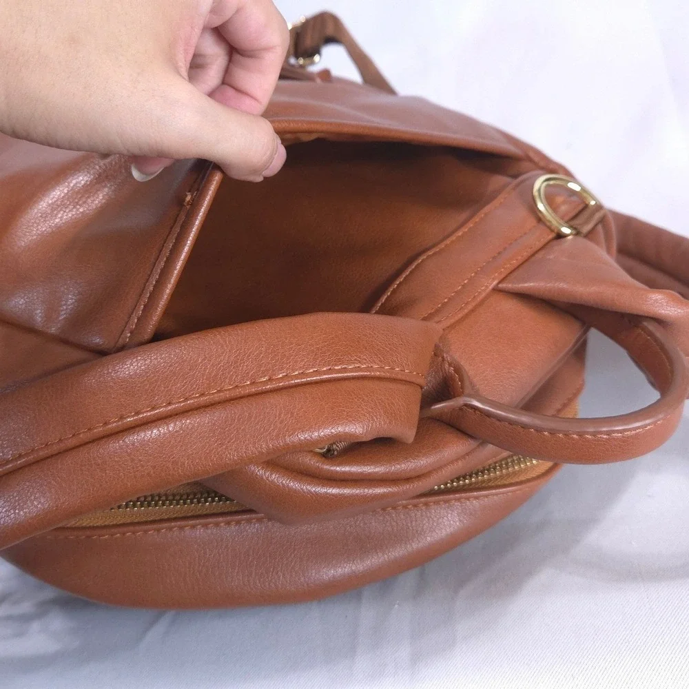 MAEDN All Day Backpack Medium Vegan Leather Saddle Diaper Bag Travel Cottagecore